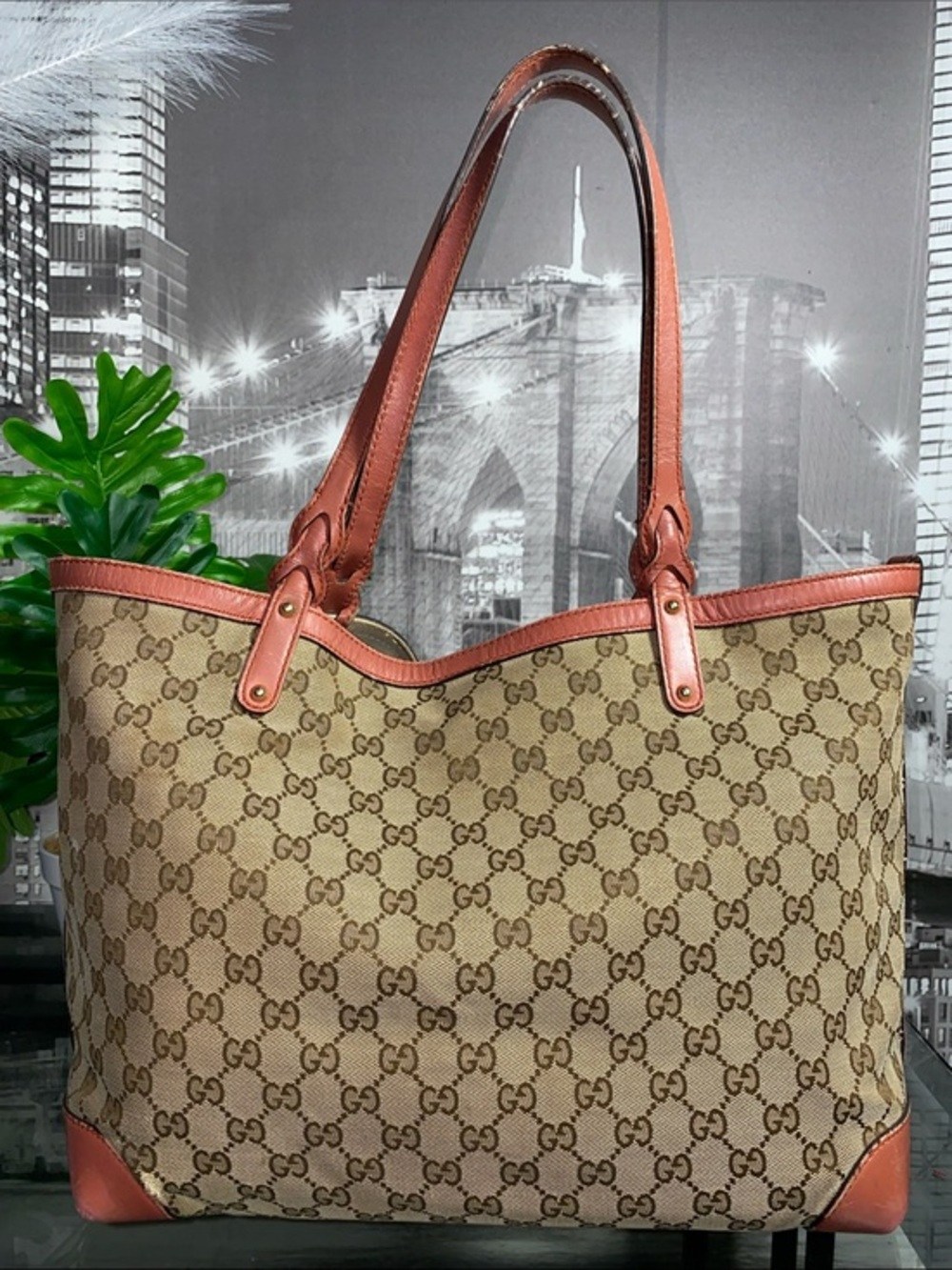 Authentic Rare Pink Gucci GG Tote Bag ONLY Without Pouch Shown
